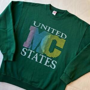 🇺🇸 Vintage Soffe "United States MC" Sweatshirt L Retro Gradient Marine Corps